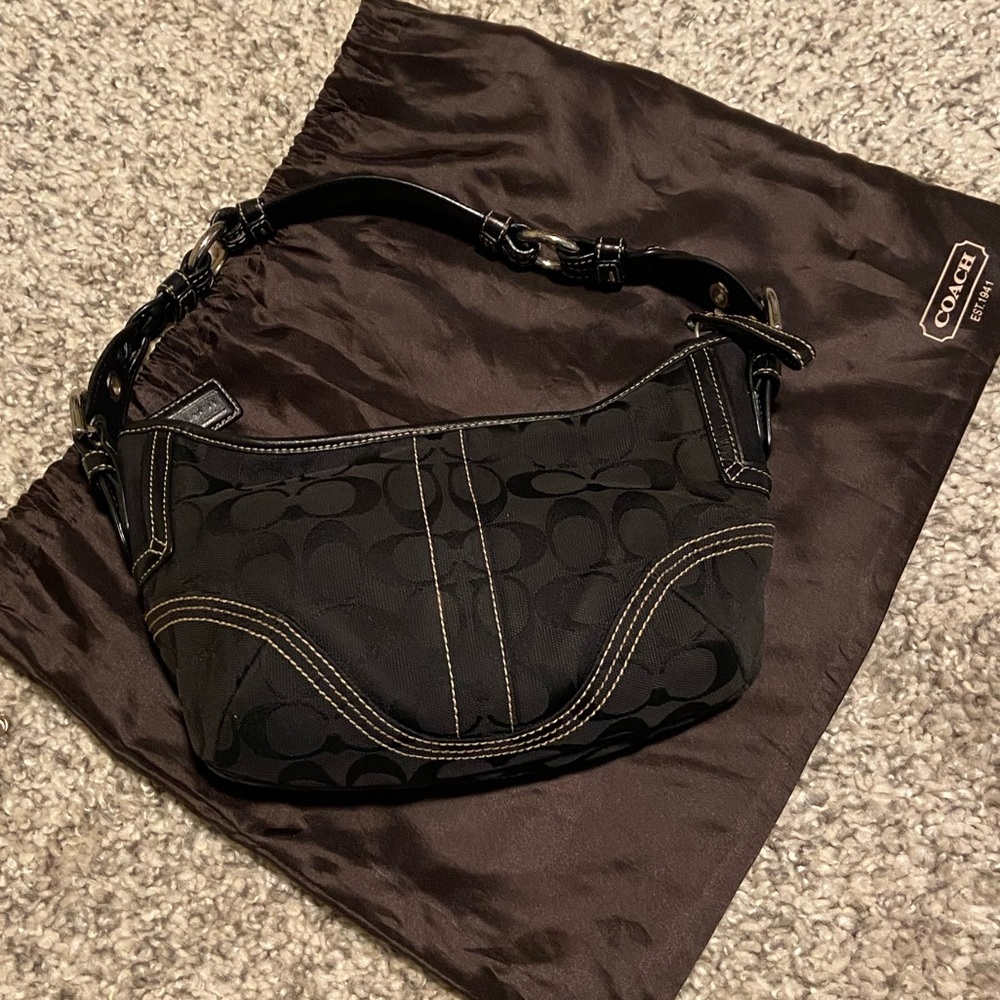 Authentic Coach Signature Black Shoulder Bag